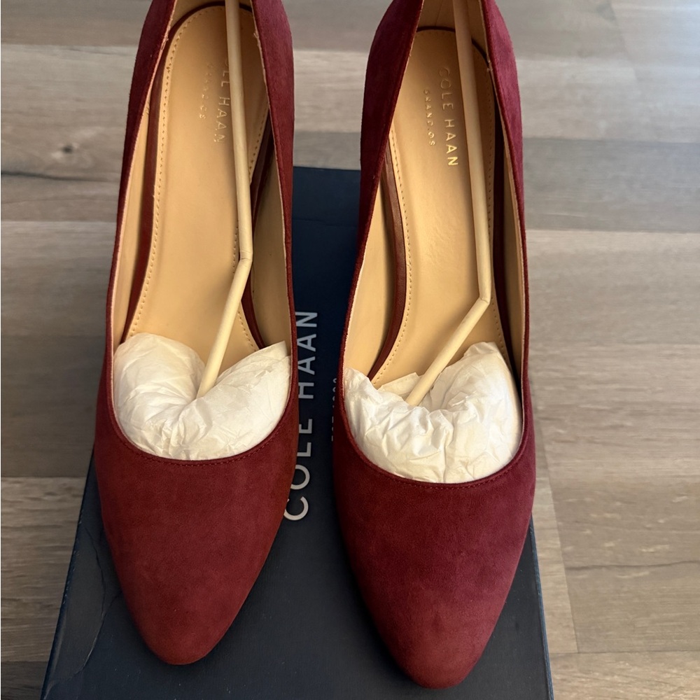 Cole Haan wine Suede Heels Classic Design